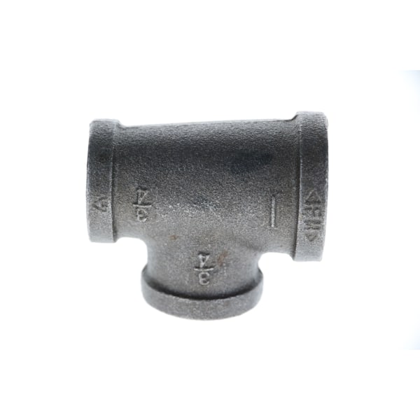 1-1/4" x 3/4" x 3/4" Black Iron Tee