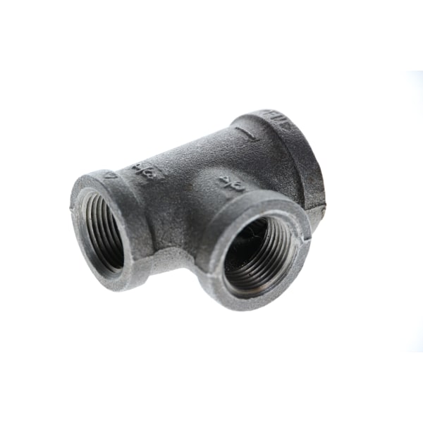 1-1/4" x 1/2" x 1-1/4" Black Iron Tee