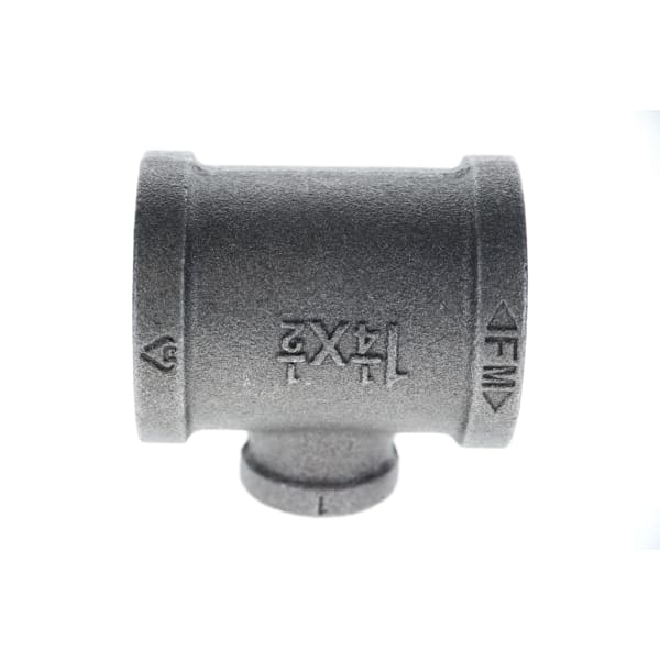 1-1/4" x 1-1/4" x 1/2" Black Iron Tee