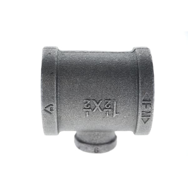 1-1/2" x 1-1/2" x 1/2" Black Iron Tee
