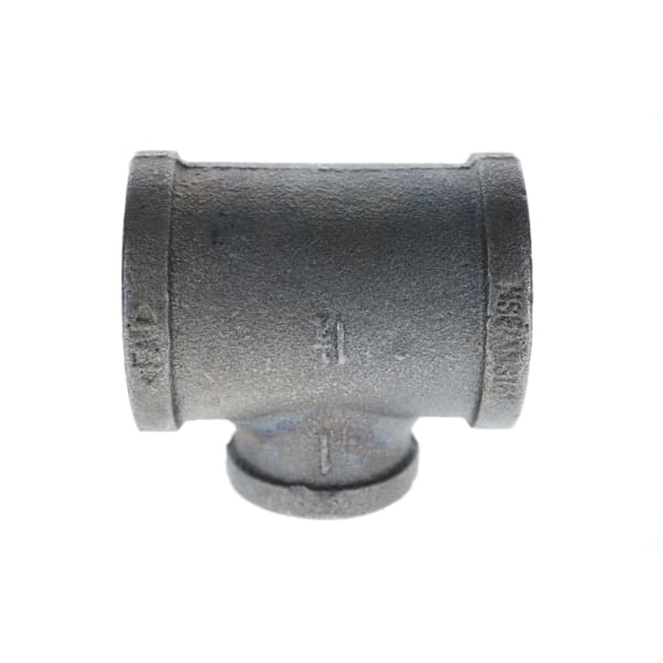 1-1/2" x 1-1/2" x 1" Black Iron Tee