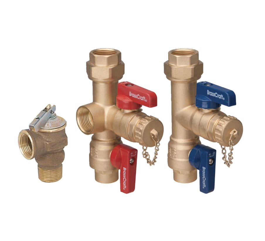 BrassCraft TWV3SR Sweat x IPS Service Valve Kit with Pressure Relief Valve (200 kBtu/hr)