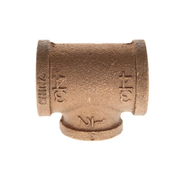 3/4" x 3/4" x 1/2" - Brass Tee (Reducing)