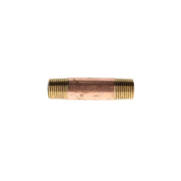 1/4" x 3-1/2" Red Brass Pipe Nipple