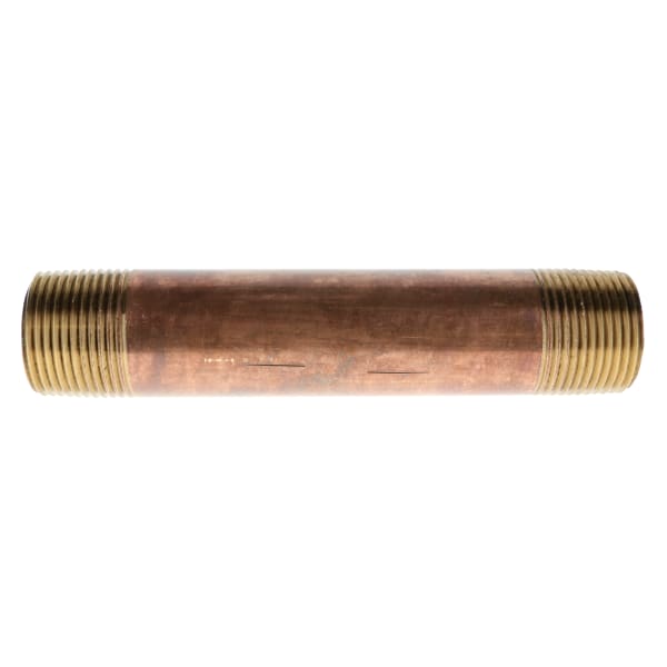 1" x 10" Red Brass Pipe Nipple