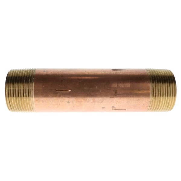 1-1/4" x 6" Red Brass Pipe Nipple