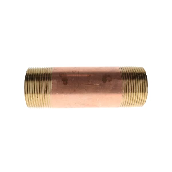 1-1/4" x 4-1/2" Red Brass Pipe Nipple