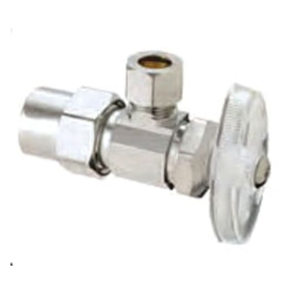 1/2" x 3/8" Angle Stop - CPVC x Comp, Chrome