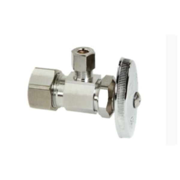 1/2" x 3/8" Angle Stop - Comp x Comp, Chrome/Brass