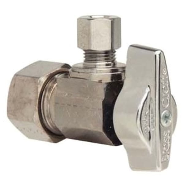 1/2" x 3/8" Angle Stop - Comp x Comp, Chrome