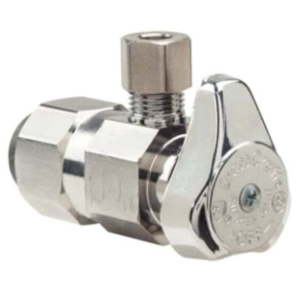 1/2" x 3/8" Angle Stop - Push x Comp, Chrome