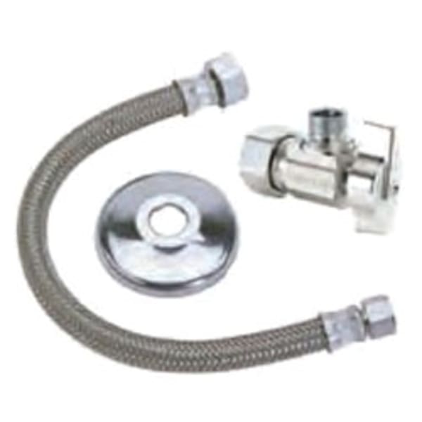 1/2" x 3/8" x 7/8" Sink Supply Kit - Comp x Comp, Chrome