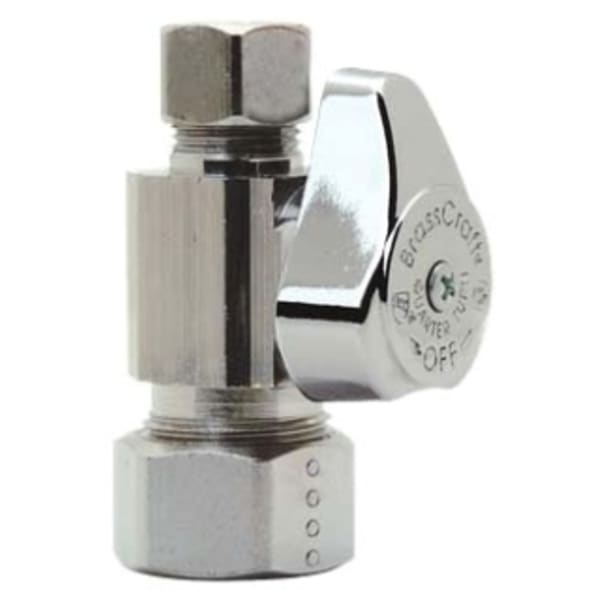 1/2" x 1/4" Straight Stop - Comp x Comp, Chrome