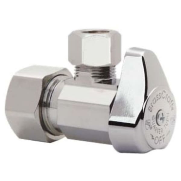 1/2" x 3/8" Angle Stop - Comp x Comp, Chrome
