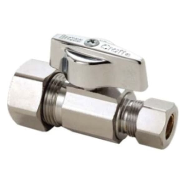 1/2" x 3/8" Straight Stop - Comp x Comp, Chrome