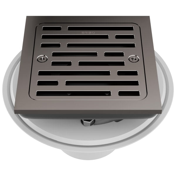 Brizo 4" Tile-In Square Shower Drain Brilliance Black Onyx