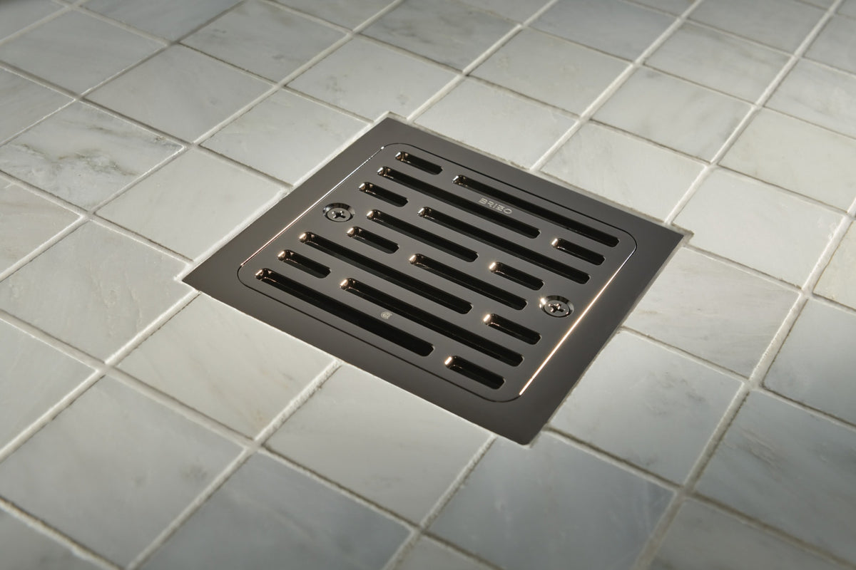 Brizo 4" Tile-In Square Shower Drain Brilliance Black Onyx