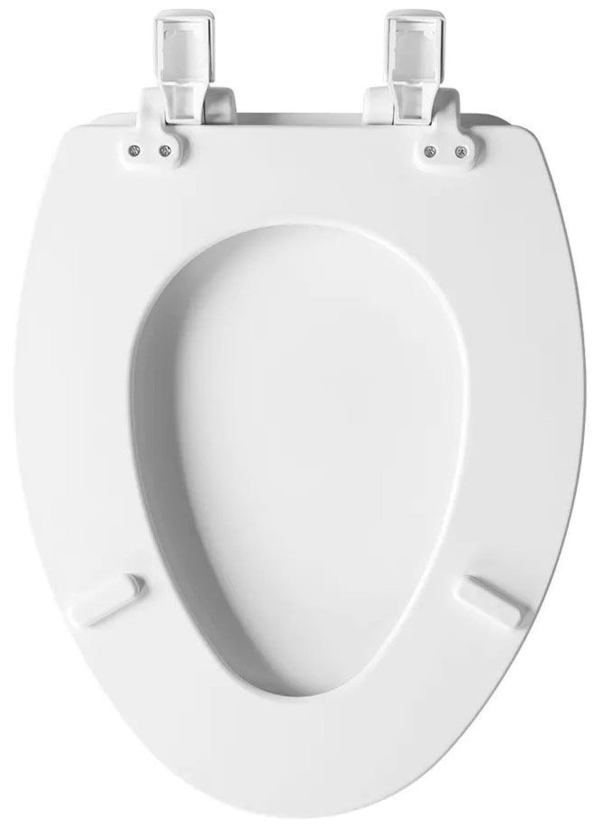 Bemis - Ashland™ 14-1/8" x 18-1/2 to 19-1/16", 2-1/8" H, White, Enameled Wood, Plastic Hinge, Elongated, Closed Front, Toilet Seat with Cover