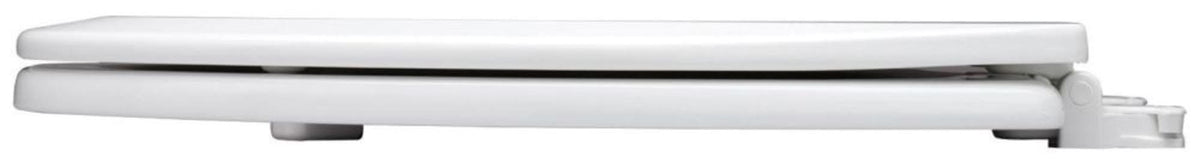 Bemis - 14-3/8" x 16-7/8", White, Enameled Wood, Plastic Hinge, Round, Closed Front, Toilet Seat with Cover
