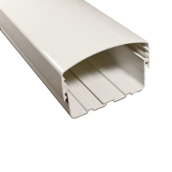 White 4.5" wide x 78" long channel base and cover to protect line sets. Expands to easily hold multi-zone applications. Includes tie-in clips and peel-n-go film