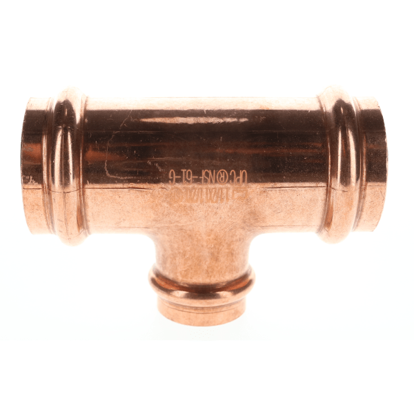 1-1/2" x 1-1/2" x 1" Copper Press Fittings - Tee P x P x P