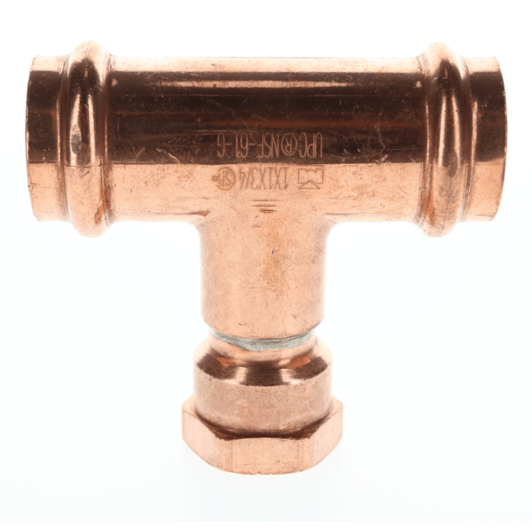 1" x 1" x 3/4" Copper Press Fittings - Tee - PxF P x P x FPT