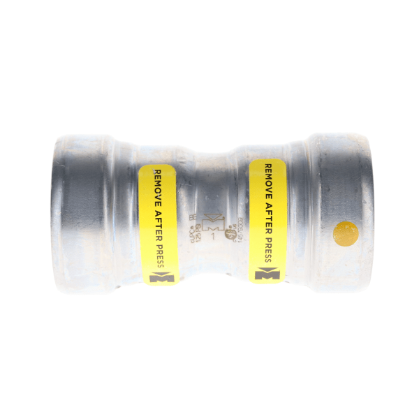1" Carbon Steel Press Fittings - Gas - Coupling - With Stop P x P