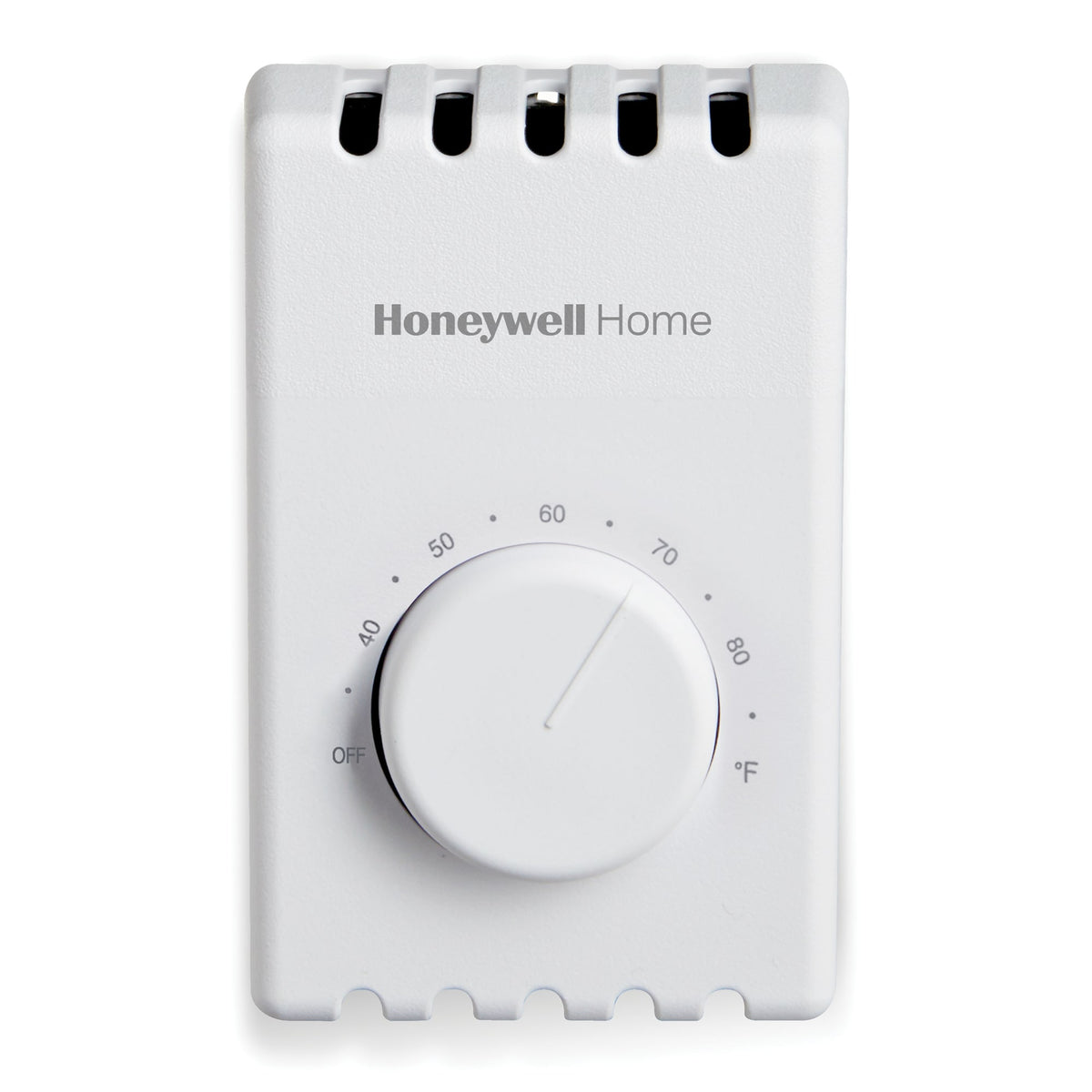 Resideo T410B1004/U Line Voltage Electric Heat Thermostat with Positive OFF, Fahrenheit, White