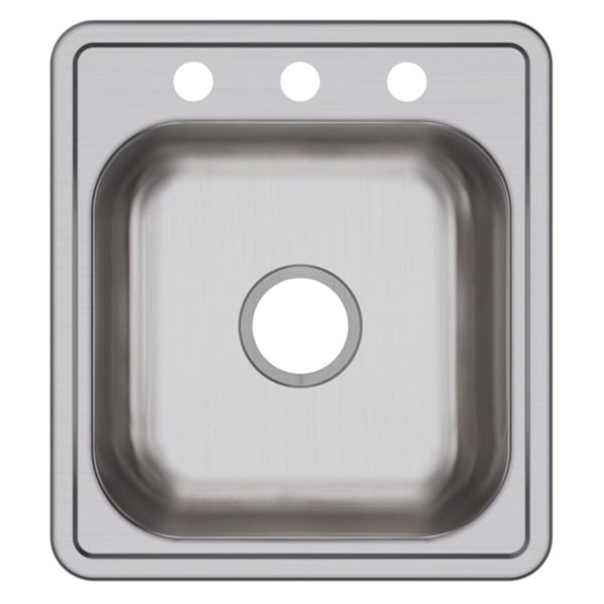 Dayton Stainless Steel 17" x 19" x 6-1/8" 3-Hole Single Bowl Drop-in Bar Sink