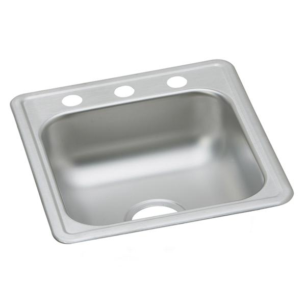 Dayton Stainless Steel 17" x 19" x 6-1/8" 3-Hole Single Bowl Drop-in Bar Sink
