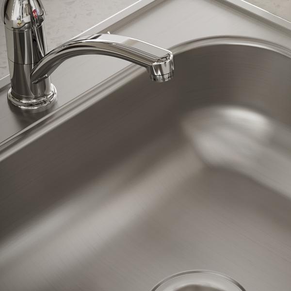 Dayton D125221 Stainless Steel 25" x 22" x 6-9/16" 1-Hole Single Bowl Drop-in Sink