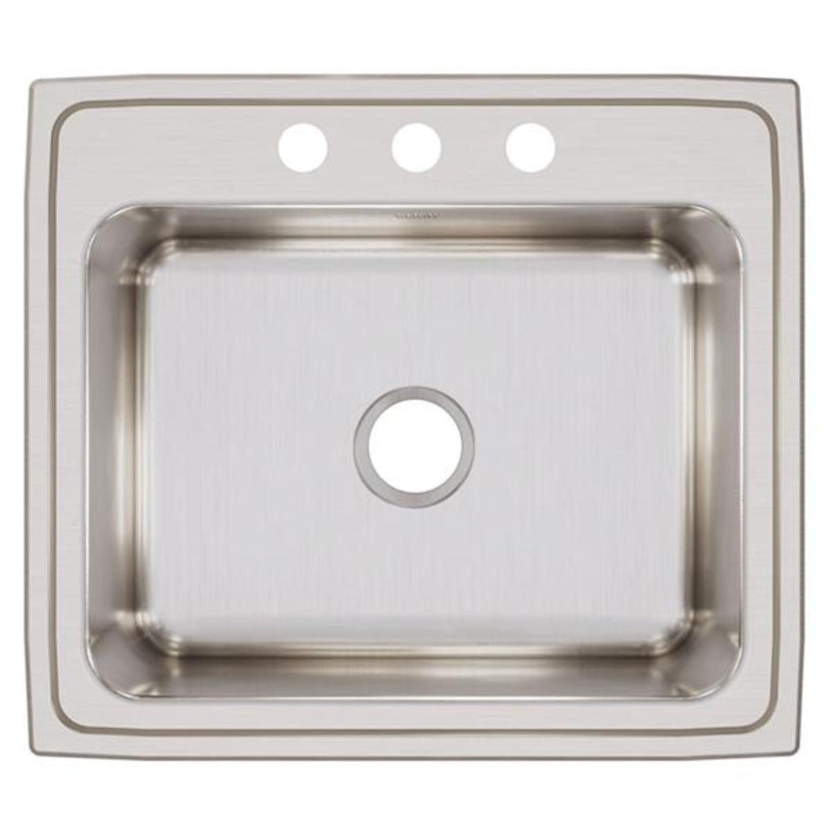Elkay Lustertone Classic Stainless Steel 25" x 22" x 10-3/8" 3-Hole Single Bowl Drop-in Sink