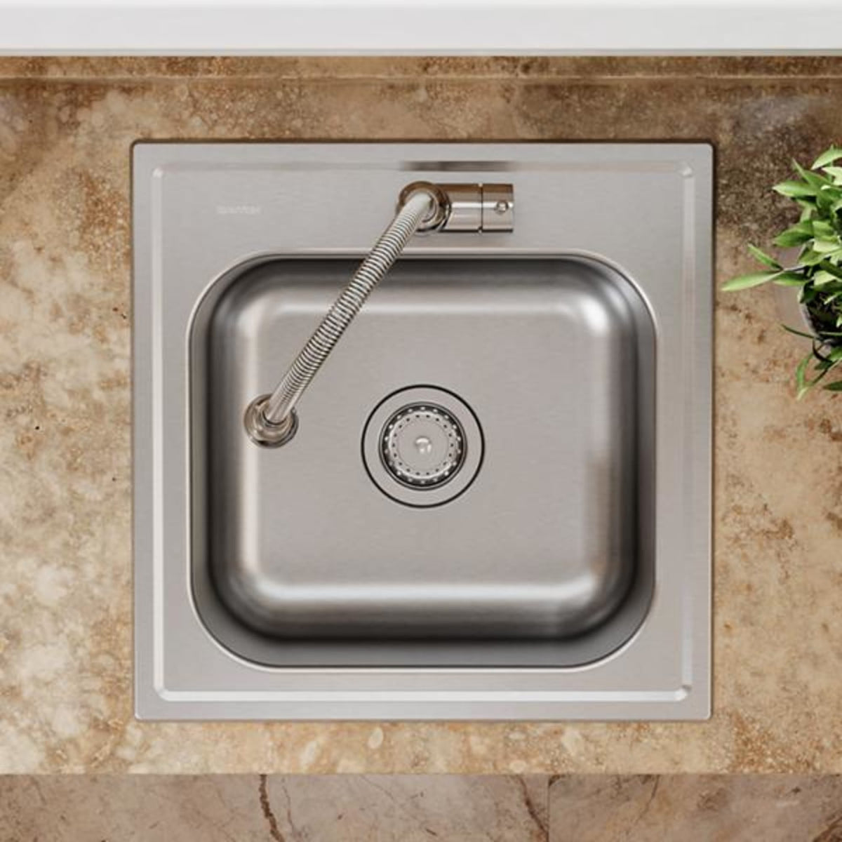 Dayton Stainless Steel 20" x 20" x 10-1/8" 1-Hole Single Bowl Drop-in Laundry Sink