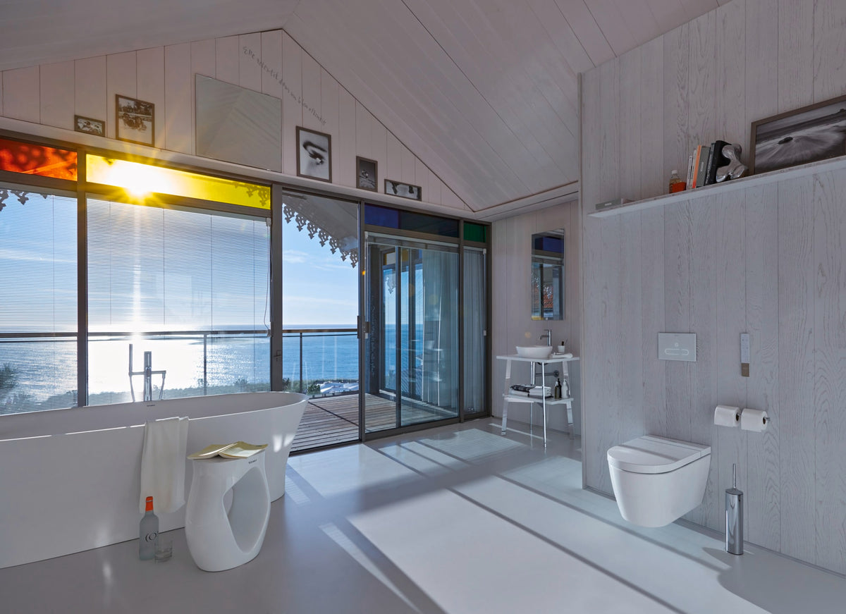 Duravit SensoWash Starck f Elongated Bidet Toilet Seat in White, with Remote & App Control, Concealed Connections
