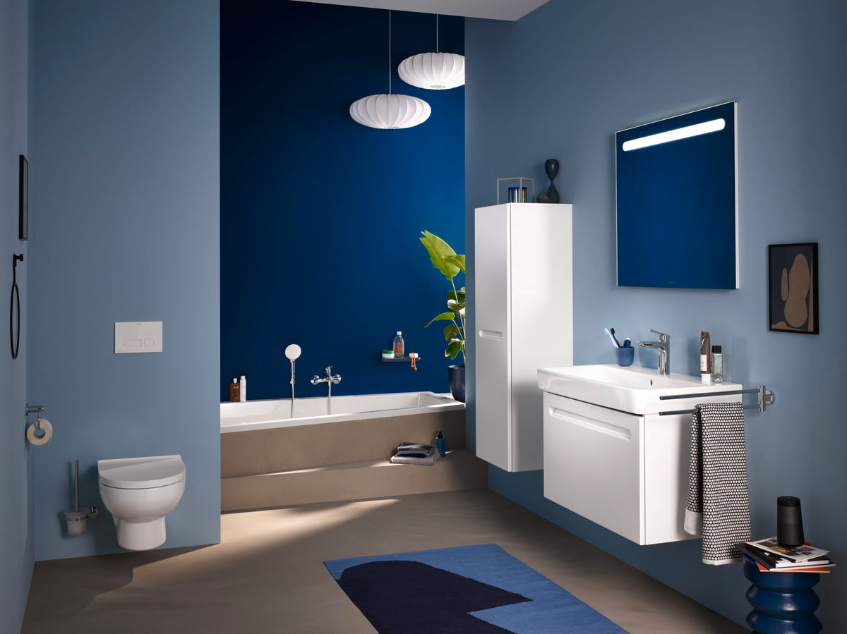 Duravit No.1 60" x 32" Rectangular Alcove Bathtub in White Acrylic with Left Drain, Drain Sold Separately, ADA Compliant