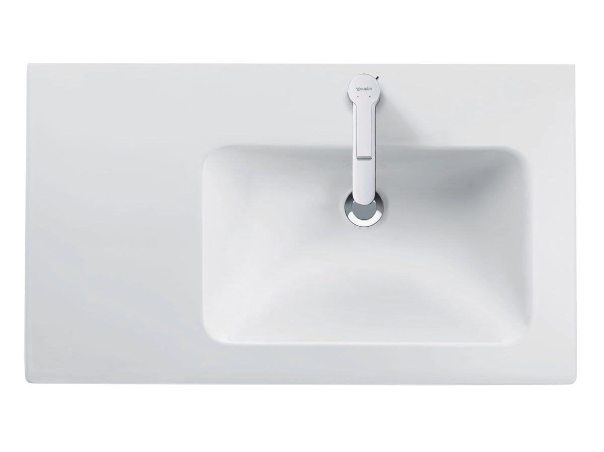 Duravit ME by Starck 32 5/8" Rectangular Wall Mounted Sink in White with Single Faucet Hole and with Overflow