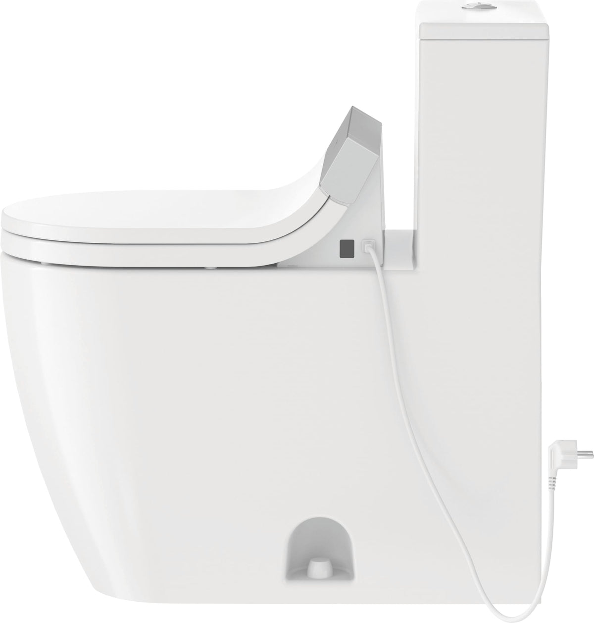 Duravit ME by Starck 1.32/0.92 GPF Dual Flush Rimless Elongated One Piece Toilet in White, Top Push Button Flush - Seat Sold Separately