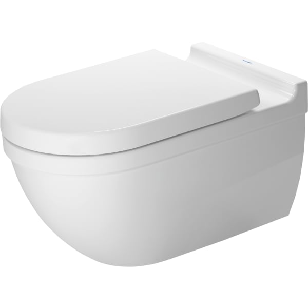 Duravit Starck 3 1.6/0.8 GPF Dual Flush ADA Compliant Elongated Wall Mounted Toilet in White - Seat, Actuator, and In-Wall Tank and Carrier Sold Separately