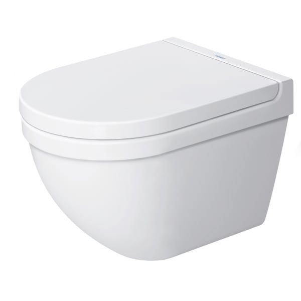 Duravit Starck 3 1.6/0.8 GPF Dual Flush ADA Compliant Round Wall Mounted Toilet in White - Seat, Actuator, and In-Wall Tank and Carrier Sold Separately