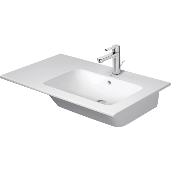 Duravit ME by Starck 32 5/8" Rectangular Wall Mounted Sink in White with Single Faucet Hole and with Overflow