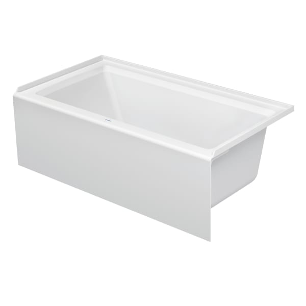 Duravit Architec 60" x 32" Rectangular Alcove Bathtub in White Acrylic with Right Drain, Drain Sold Separately