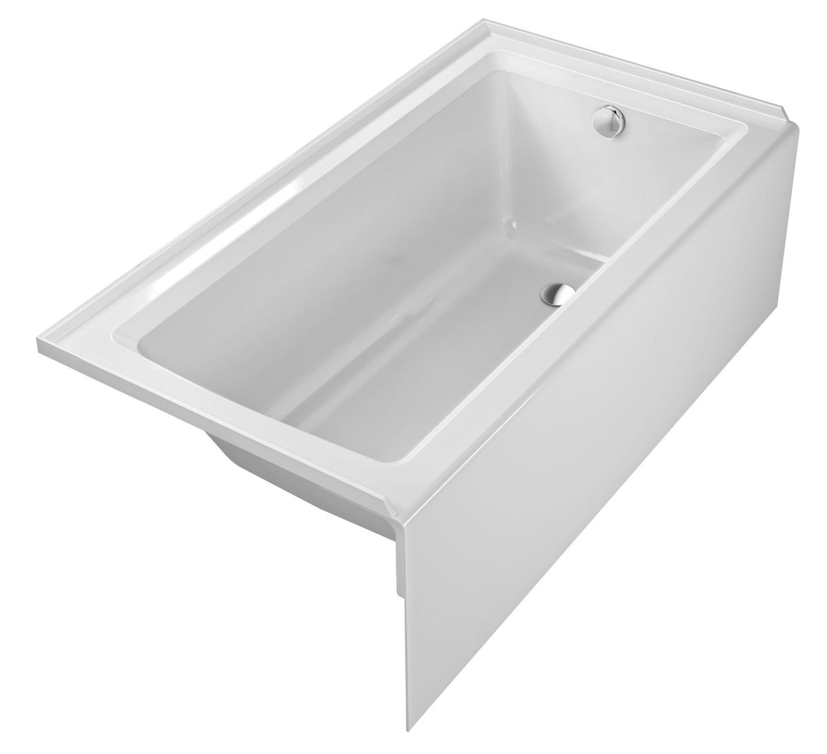 Duravit Architec 60" x 32" Rectangular Alcove Bathtub in White Acrylic with Right Drain, Drain Sold Separately