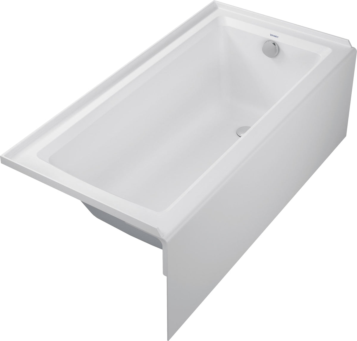 Duravit Architec 60" x 30" Rectangular Alcove Bathtub in White Acrylic with Right Drain, Drain Sold Separately 700355000000090