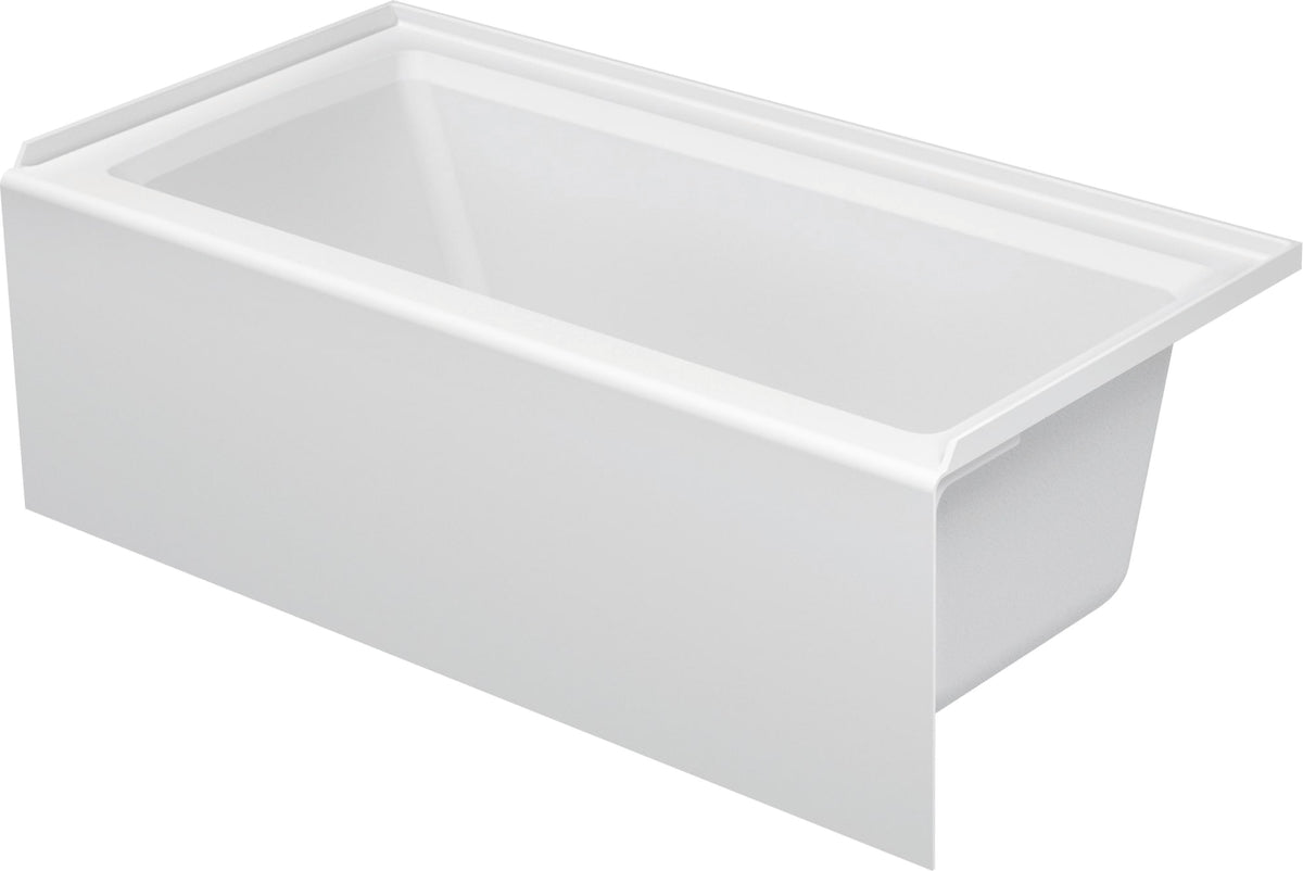 Duravit Architec 60" x 30" Rectangular Alcove Bathtub in White Acrylic with Right Drain, Drain Sold Separately 700355000000090
