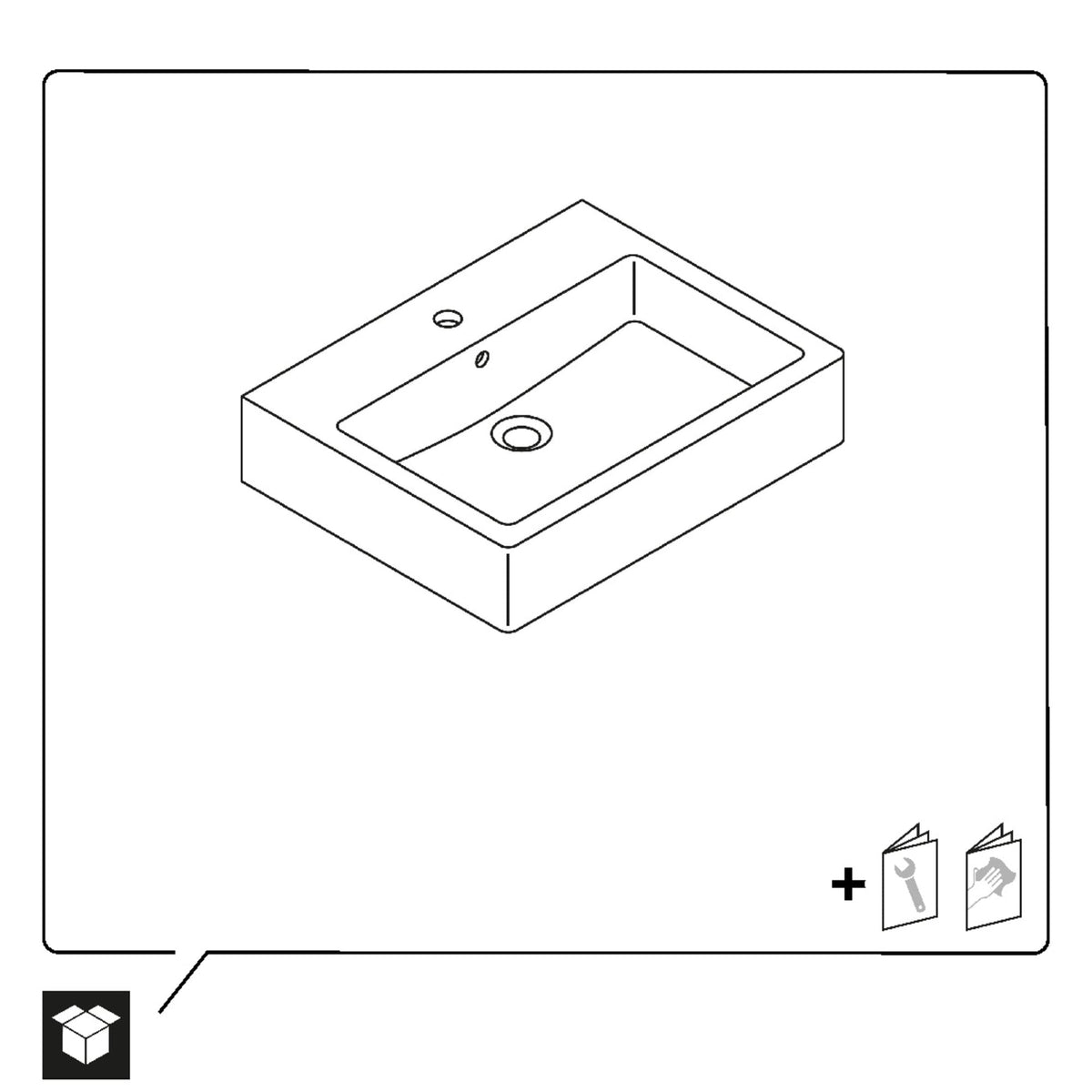 Duravit Vero 19 5/8" Rectangular Wall Mounted Sink in White with Single Faucet Hole and with Overflow