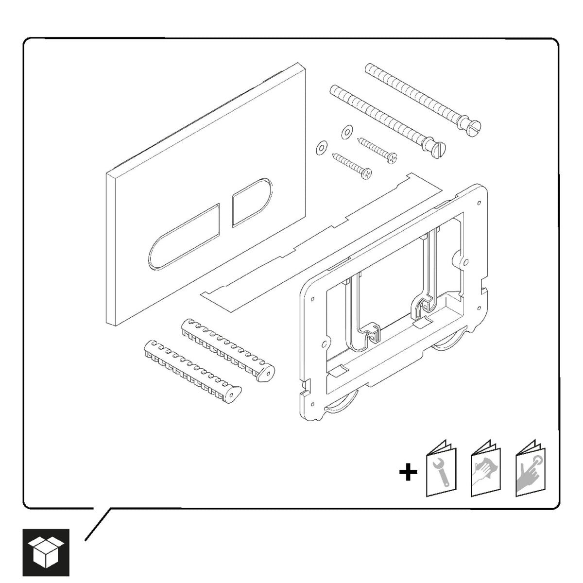 Duravit DuraSystem Plastic Actuator Plate in Chrome