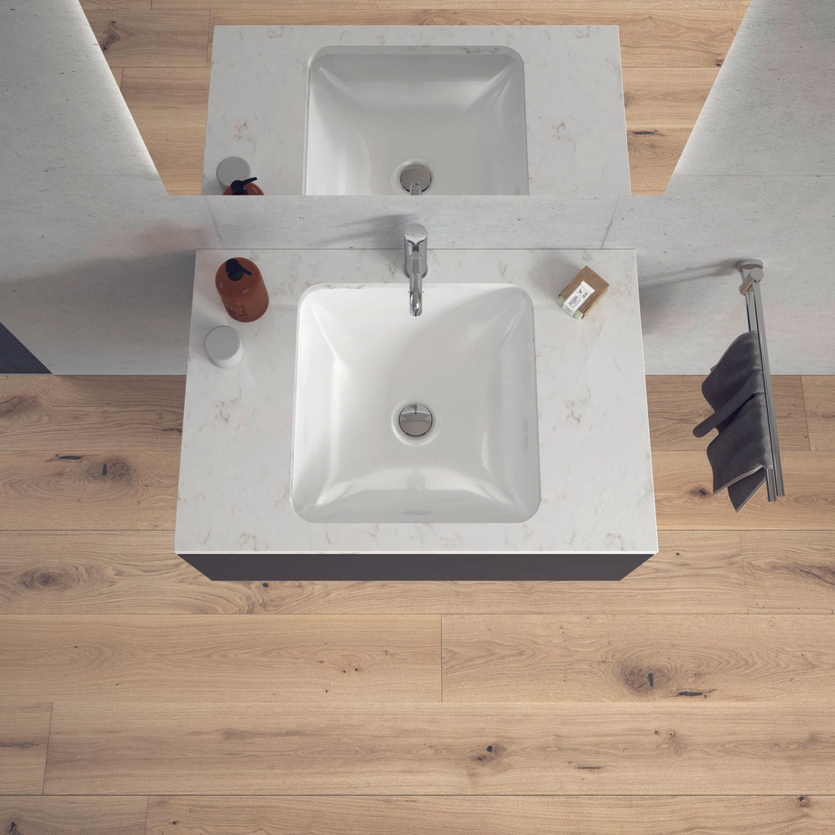 Duravit Starck 3 18 1/4" Rectangular Undermount Sink in White with Overflow
