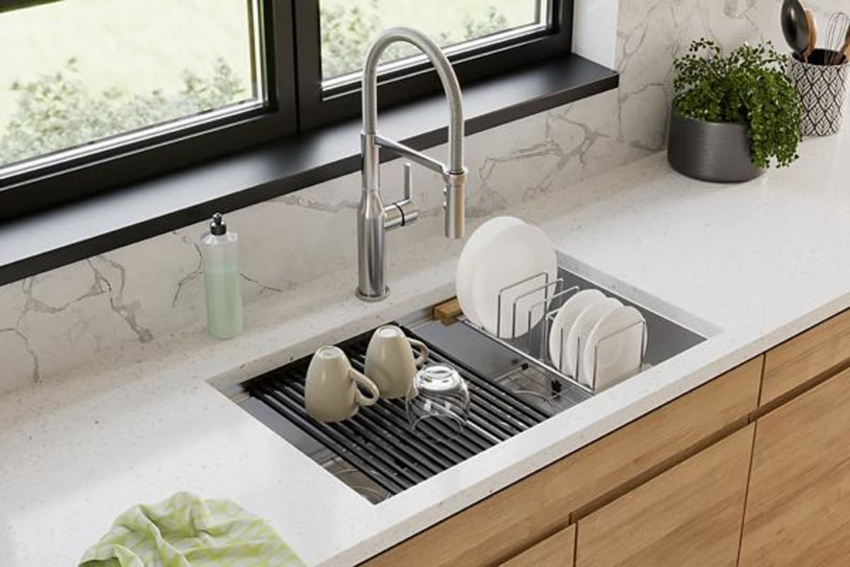 Elkay Crosstown Black Silicone 11-7/8" x 16-3/4" x 3/8" Drying Rack