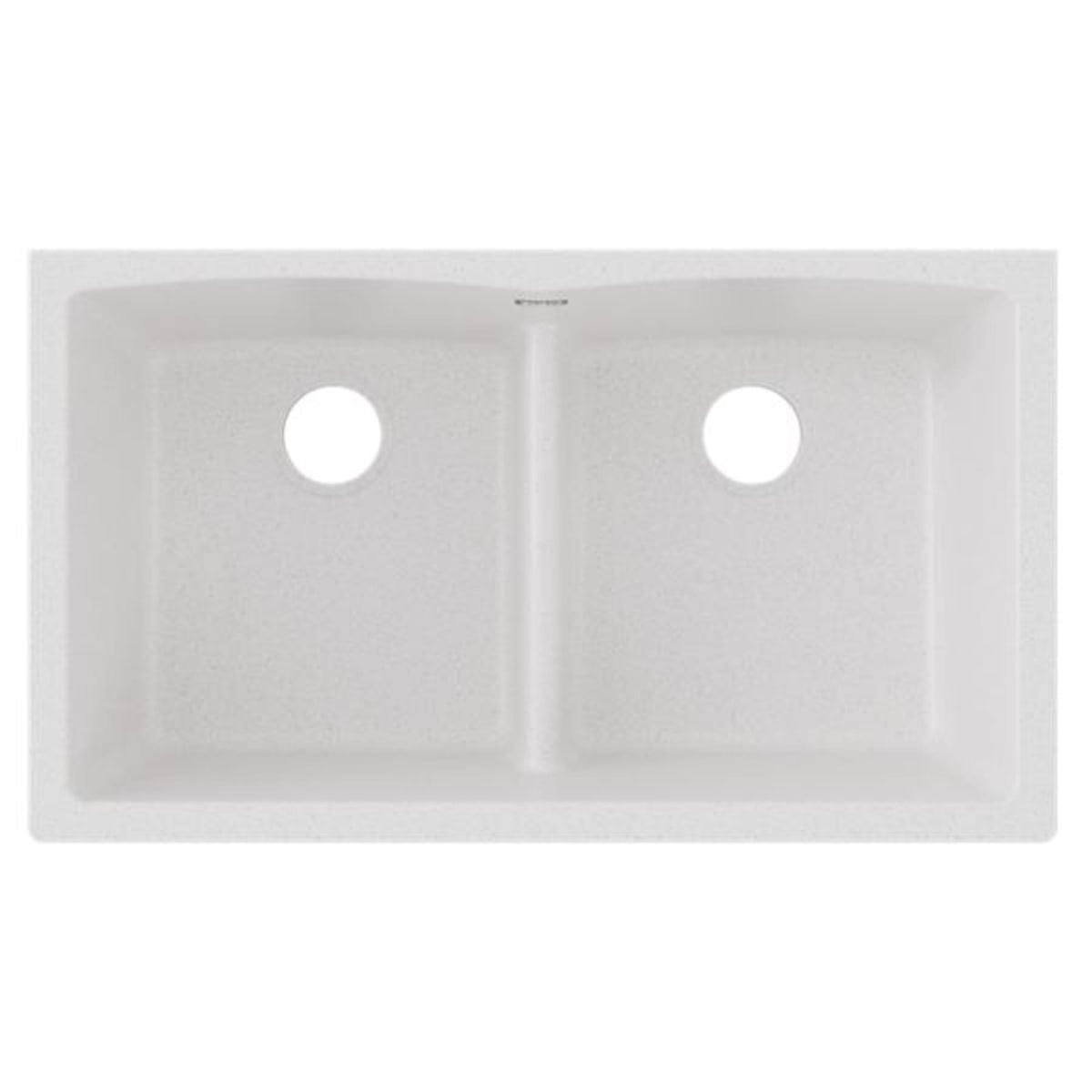 Elkay Quartz Classic 33" x 19" x 10" Equal Double Bowl Undermount Sink with Aqua Divide White