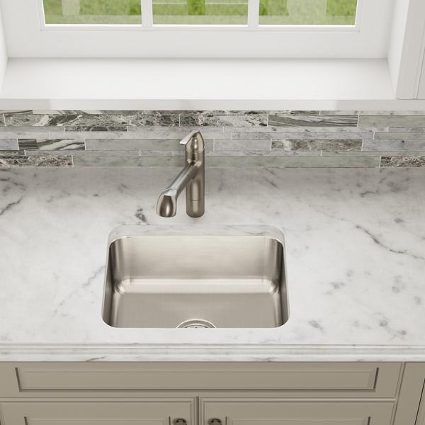 Elkay ELUH1814 Lustertone Classic Stainless Steel 20-1/2" x 16-1/2" x 7-7/8" Single Bowl Undermount Sink